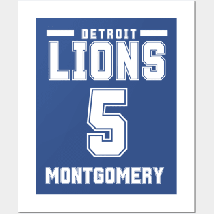 Detroit Lions Montgomery 5 American Football Posters and Art